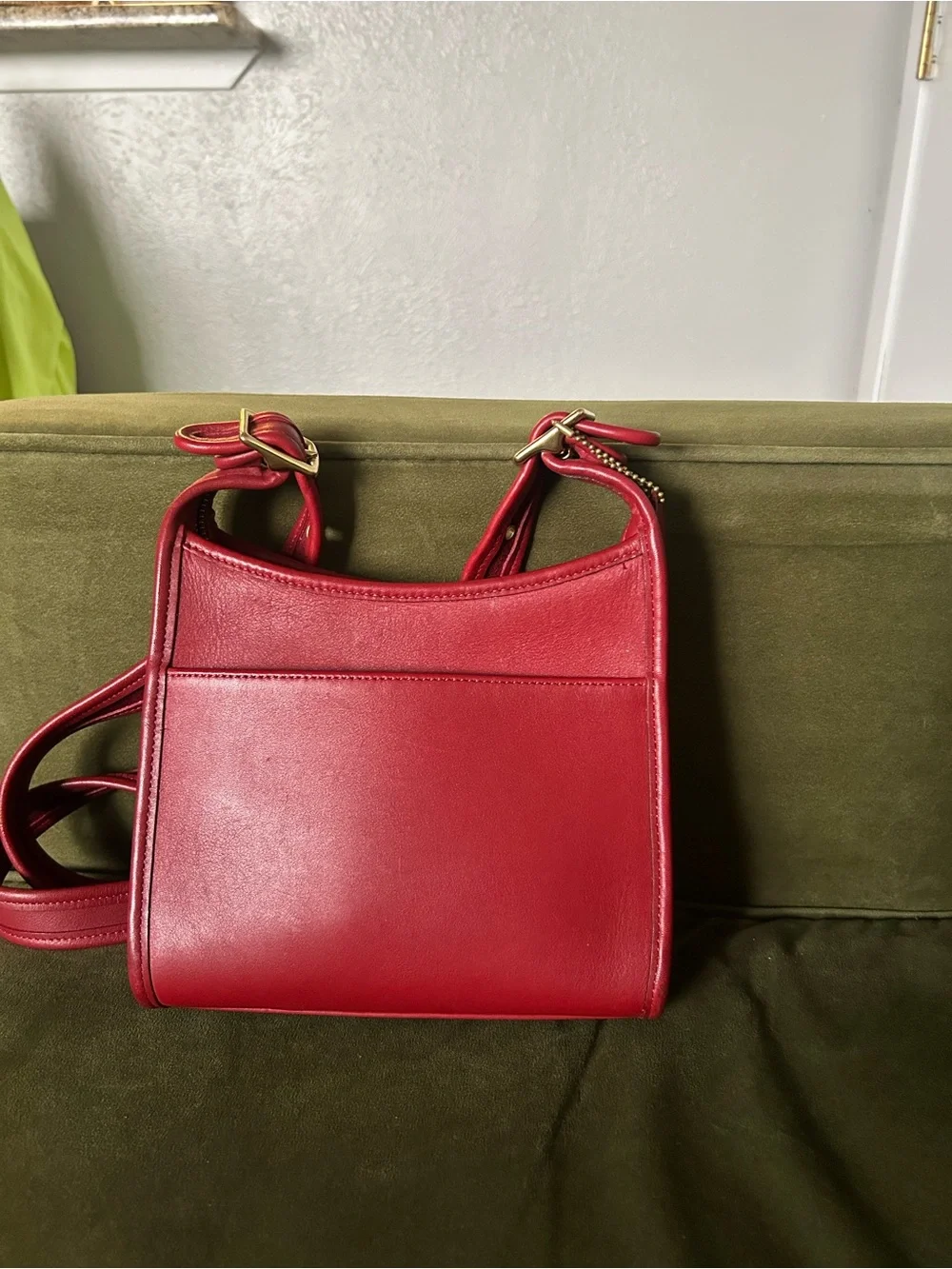 Vintage Red Coach Legacy Crossbody Bag #9997